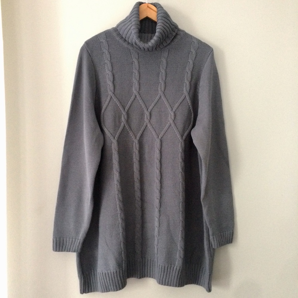 Susan Graver Cable Turtleneck Sweater Size XL